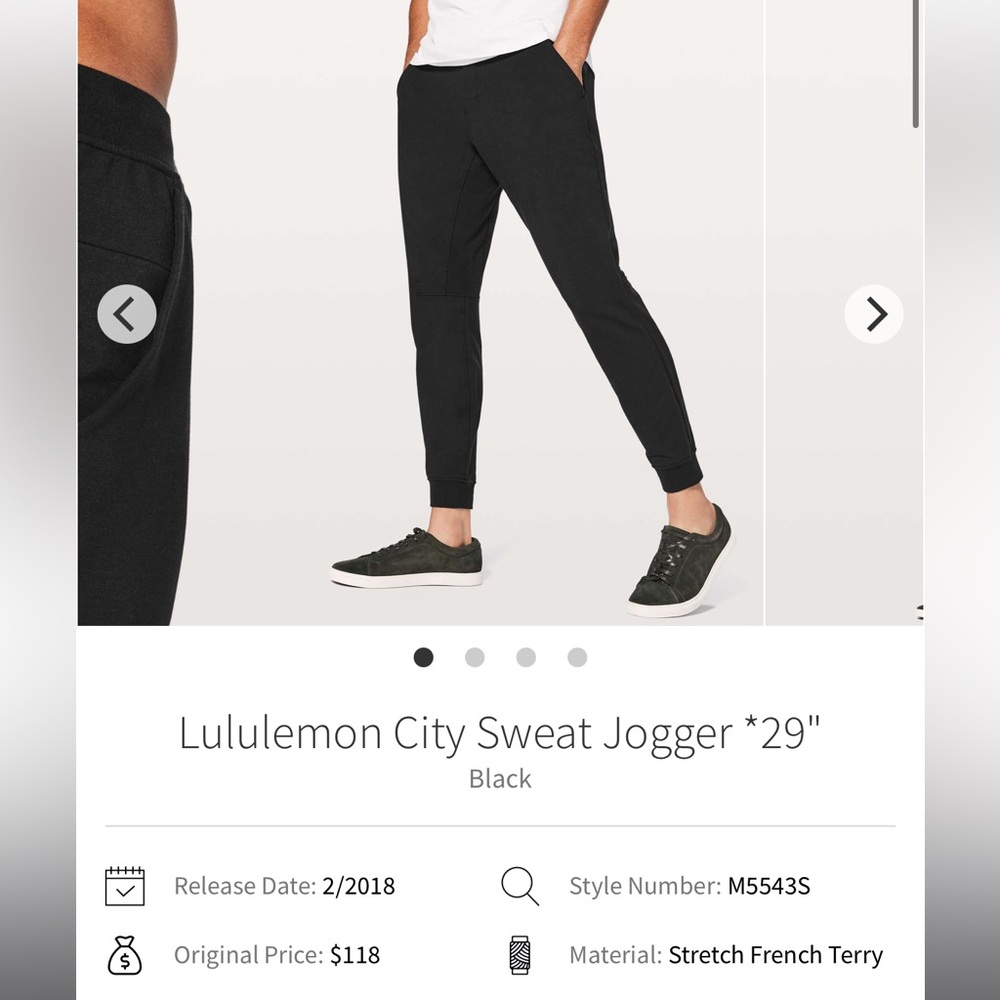 Lululemon City Sweat Jogger 29” Men’s Small Black